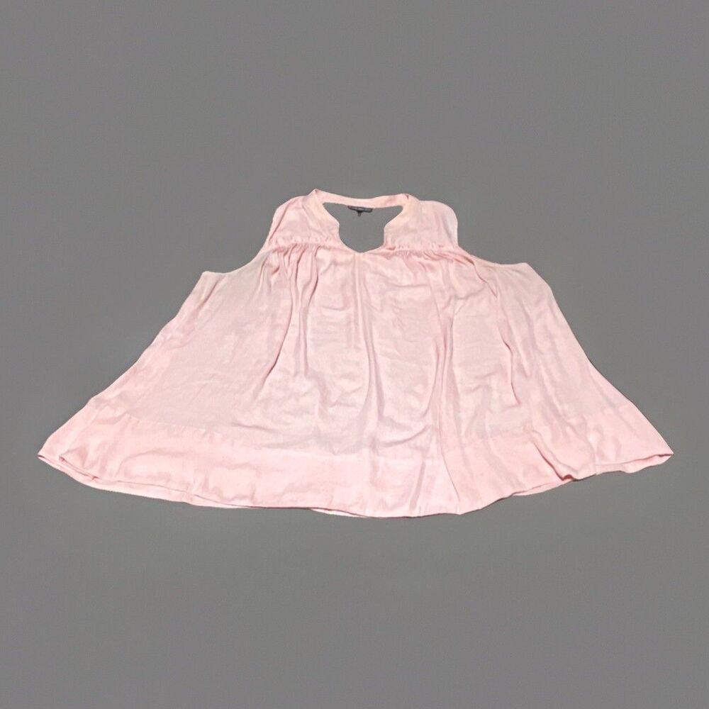 Spring Lane Bryant Light Pink Pleated Sleeveless Split Neck Blouse Size 24